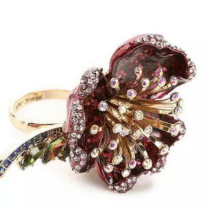 Betsey Johnson Gold-Tone Multi-Stone Flower Ring